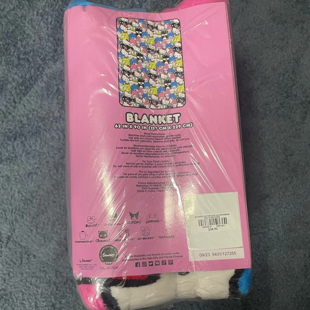 Hello Kitty And Friends Allover Print Throw Blanket